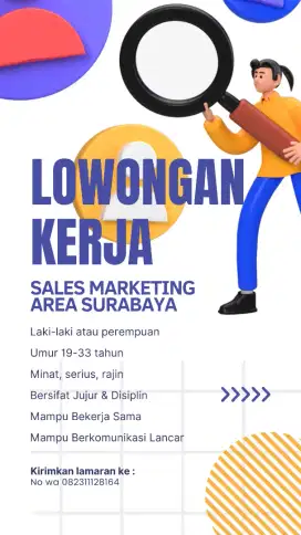 Lowongan kerja Sales Marketing Area Surabaya