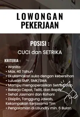 LOWONGAN KERJA LAUNDRY