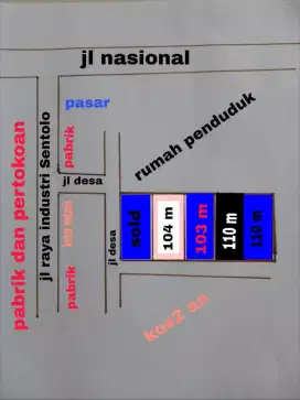Tanah dekat pabrik garmen Kulonprogo Jogja