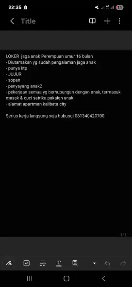 LOKER BABYSITTER