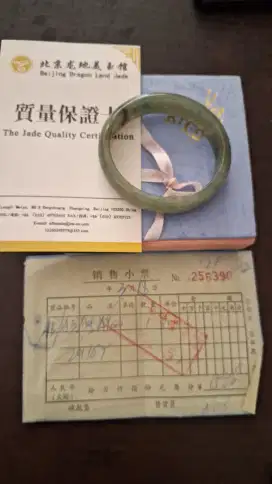 Dijual murah gelang giok asli dari cina bersertifikat dan ads nota