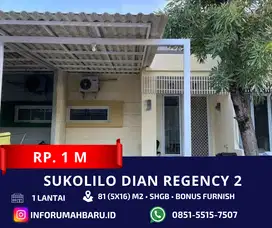 SUKOLILO DIAN REGENCY 2 Bonus Furnish ‼️ Rumah One Gate dekat ITS