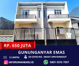 GUNUNGANYAR dekat UPN Rungkut ‼️ Rumah Baru 2 Lantai Row 2 Mobil