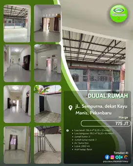 [Dijual Rumah] Daerah Sempurna Pekanbaru Kota Siap Huni!