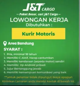 jNt cargo Lowongan kurir motor dan driver engkel long