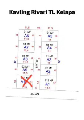 Kavling di Rivari Tl. Kelapa Dekat CGC: SHM