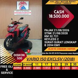 VARIO 150 EXCLUSIVE 2018 KM LOW LIKE NEW GRESS CASH/CREDIT/TT/CC/