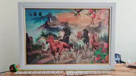 Lukisan 9 Kuda Fengshui 103cm x 73cm