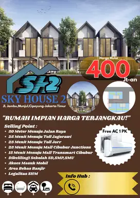 Rumah Baru 2 Lantai Harga Terjangkau di Cipayung jakarta Timur