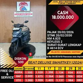 BEAT DELUXE SMARTKEY 2024 PLAT B DEPOK KM LOW CASH/KREDIT/TT/CC