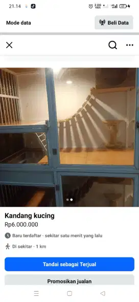 Kandang kucing 2 lantai