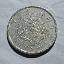 Koin LANGKA ONE YEN MEIJI NAGA ERA KERAJAAN TAISHO JEPANG JAPAN 38 MM