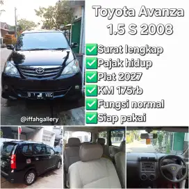 Mobil Toyota Avanza 1.5 S 2008 Surat Lengkap Pajak Plat Hidup
