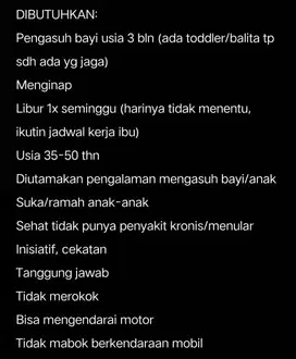 Pengasuh Bayi 3 bulan