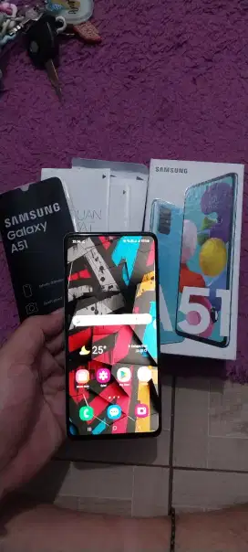 Samsung A51 6+6/128 fullset full ori lecet pake
