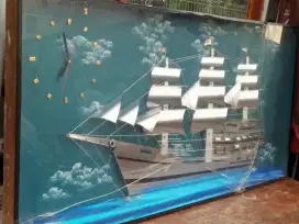Dijual murah hiasan jam dinding Kapal Phinisi