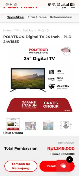 TV Polytron 24 inch