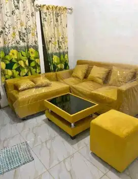 Sofa L minimalis + puk