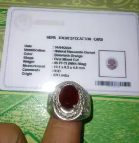 Batu cincin permata asli garnet srilanka+memo