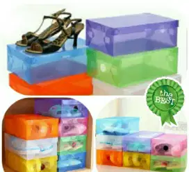 New Kotak Sepatu Transparant Warna Warni