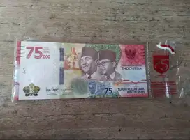 Uang Kertas Edisi 75 Tahun Kemerdekaan Asli