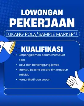 Lowongan tukang pola sample