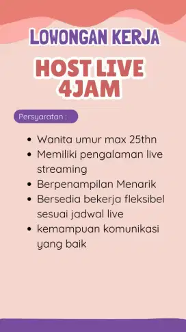 Lowongan host live