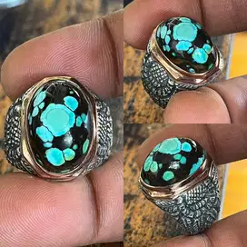 Cincin Natural Turquoise Phyrus Hubei Jenong
