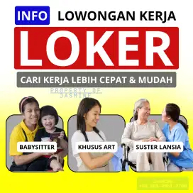 Loker wanita art, babysitter, suster lansia