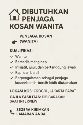 Cari penjaga ibu kos
