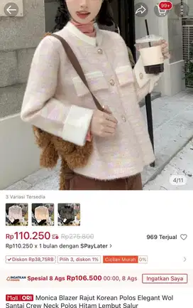 Jual Blazer rajut bahan tebal