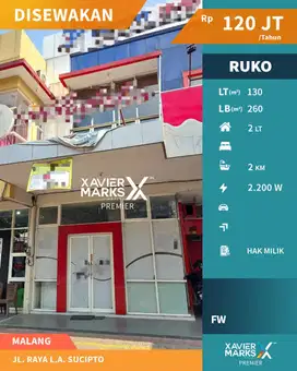 Disewakan Ruko Cocok Semua Usaha di Jl LA Sucipto Malang
