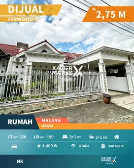 Dijual Rumah Terawat Dekat Binus di Araya Malang