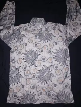 Kemeja Batik Pria Abu Abu Size XL Second