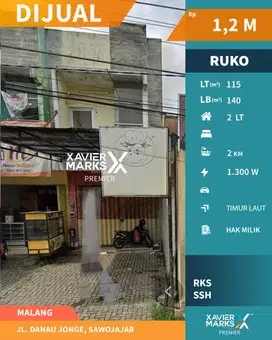 Ruko Dekat Exit Tol Malang di Danau Jonge Sawojajar Malang