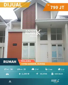 Rumah Citra Garden Harga Terjangkau di Citra Garden City Malang