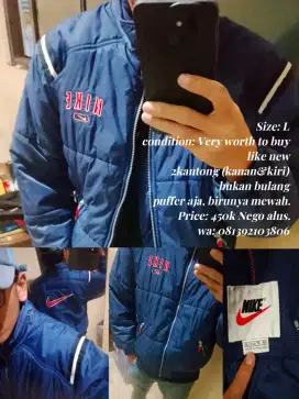 Jaket hangat nya lur nike puffer, bomber