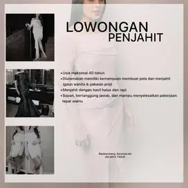 Lowongan penjahit wanita & pria