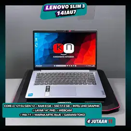 Lenovo Slim 3 14IAU7 Core i3 1215U Gen12 Ram 8GB/512GB Layar Fhd