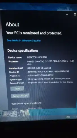 Core i3 3220, Ram 8gb