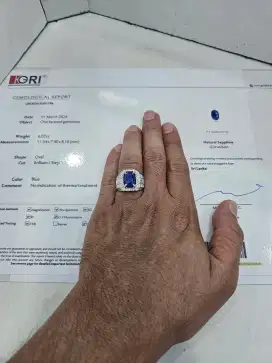 Cincin permata natural sapphire sri lanka & berlian. Harga istimewa
