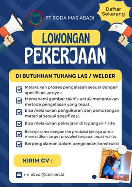 DIBUTUHKAN TUKANG LAS / WELDER