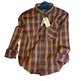 Kemeja flanel keren Eighty eight size L premium lengan panjang brown