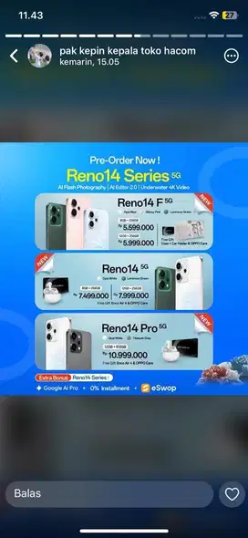 OPPO Reno 14 F 12/256