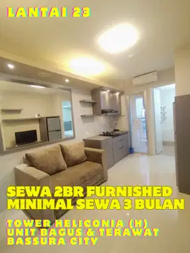 SEWA 2BR FURNISHED KEREN & BAGUS TOWER H APARTEMEN BASSURA CITY