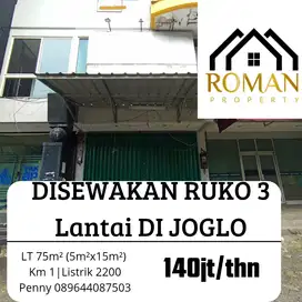 DISEWAKAN RUKO 3 LANTAI DI JOGLO UTK KANTOR