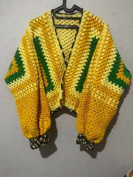 Handmade..Cardigan hexagono crochet rajut