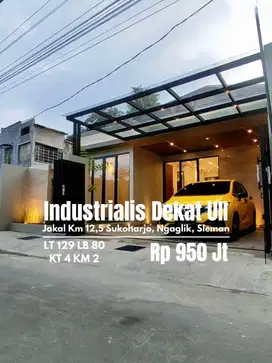 rumah baru industrial dekat kampus UII jalan kaliurang km 12