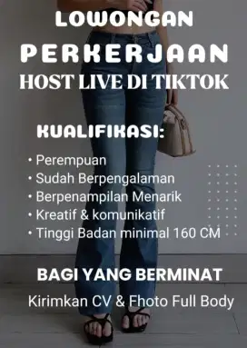 DIBUTUHKAN KARYAWAN LIVE DI TIKTOK
