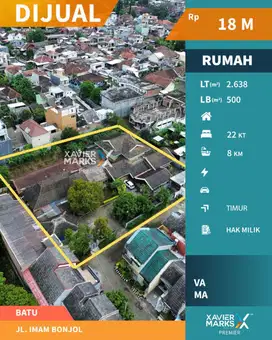 V1 DIJUAL CEPAT RUMAH DAN KOS DENGAN TANAH SUPER LUAS DI KOTA BATU